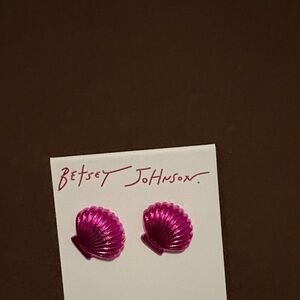 Betsey Johnson Pink Shell Earrings